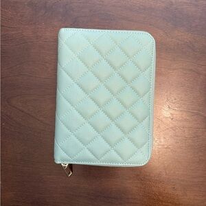 Quilted Mint Green Zip Wallet